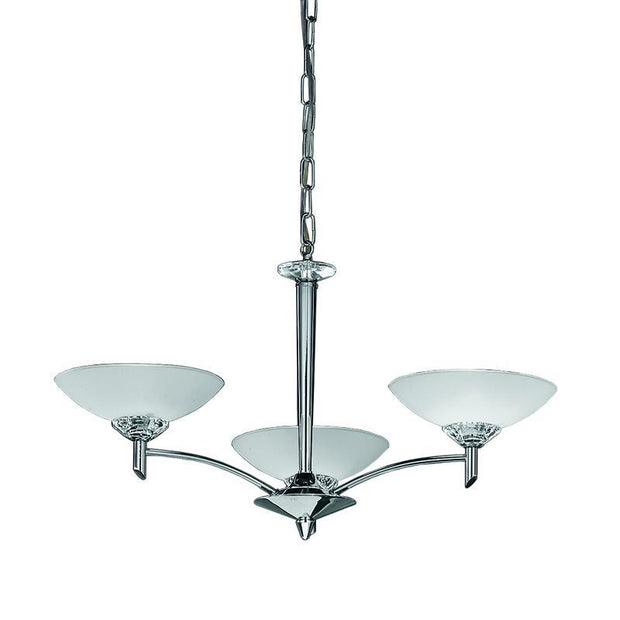 Idolite Marne Chrome 3 Light Fitting Complete With Opal Glasses