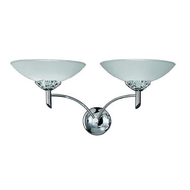 Idolite Marne Chrome Double Wall Light Complete With Opal Glasses