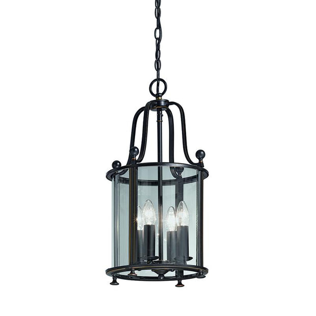 Idolite Osam Antique Bronze Finish 4 Light Lantern Complete With Clear Glass Panels