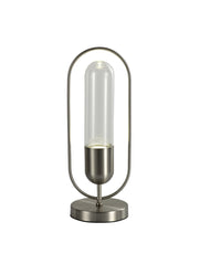 Idolite Queensbury Satin Nickel/Clear Table Lamp