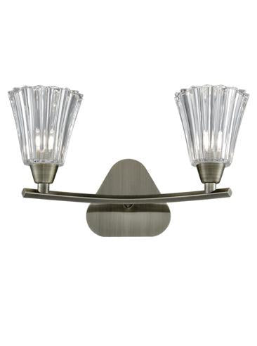 Idolite Rhone Bronze Double Wall Light Complete With Clear Glasses