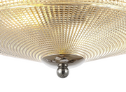 Idolite Sheridan Polished Nickel 2 Light Flush Ceiling Light Complete With Prismatic Glass Shade