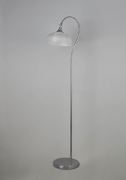 Idolite Sheridan Polished Nickel Floor Lamp Complete With Prismatic Glass Shade