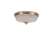 Idolite Sheridan Satin Nickel 2 Light Flush Ceiling Light Complete With Frosted Glass Shade