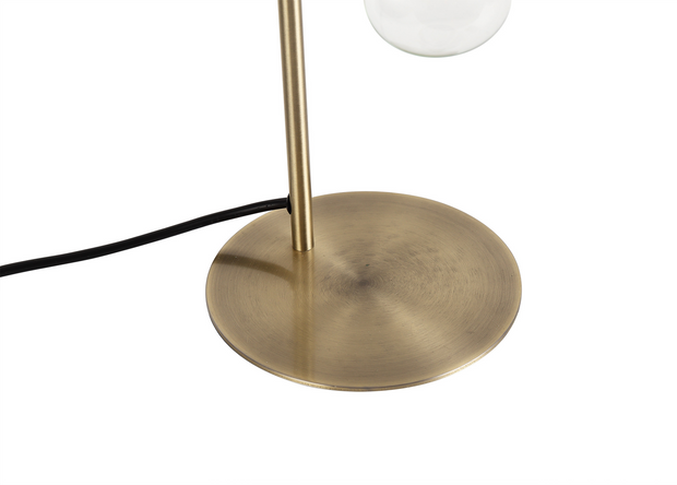 Idolite Skylar Medium Oak Table Lamp C/W Antique Brass Lamp Holder