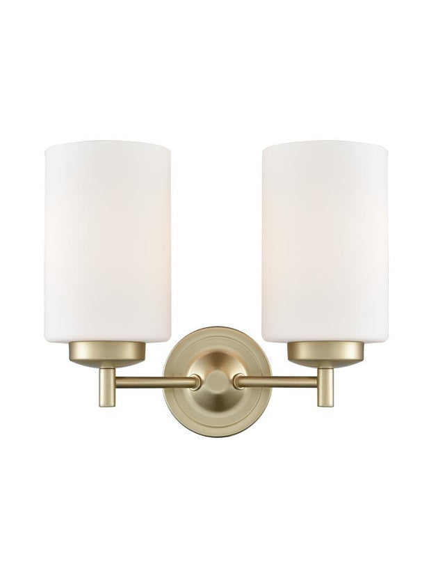 Idolite Spey Matt Gold Finish Double Wall Light Complete With Opal Glass