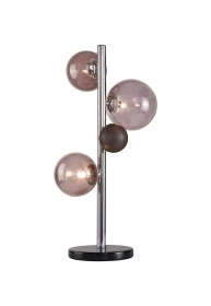 Idolite Stockwell Polished Chrome/Smoked 3 Light Table Lamp