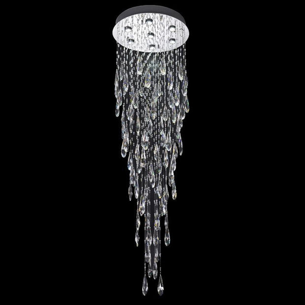 Idolite Tormes Polished Chrome 7 Light Stairway Light Complete With Crystal Decoration