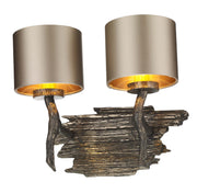 David Hunt Joshua JOS0999 Double Wall Light Complete With Shades - (Specify Shade Colour)