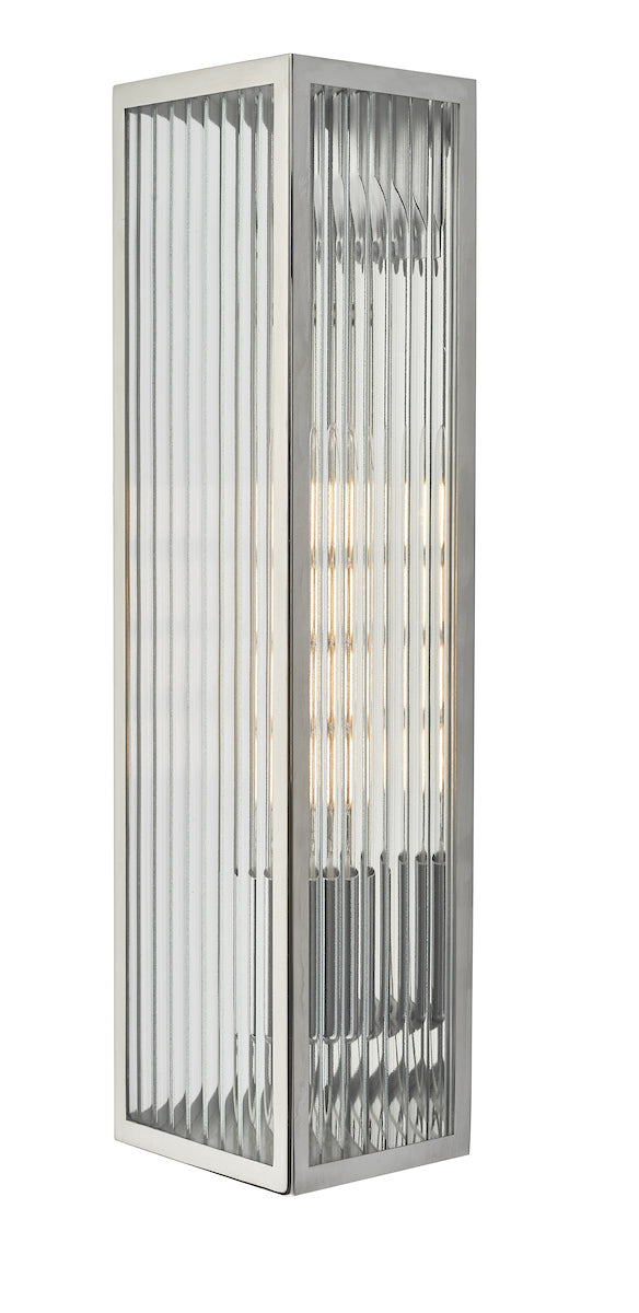 Dar Keegan KEE5044 Exterior Single Wall Light In Polished Stainless Steel Finish - IP44