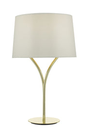 Dar Kinga KIN4235 Table Lamp In Polished Gold Finish Complete With Ivory Shade