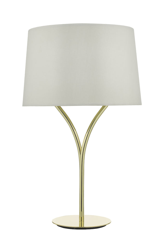 Dar Kinga KIN4235 Table Lamp In Polished Gold Finish Complete With Ivory Shade