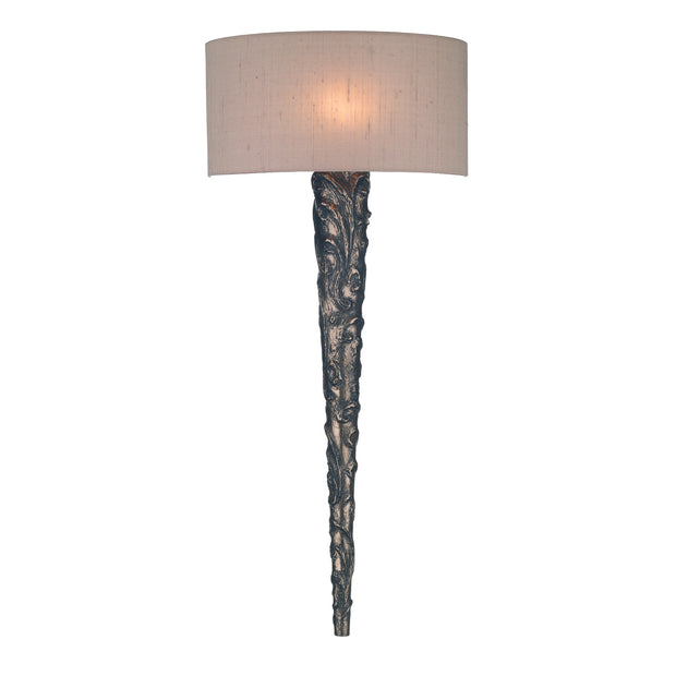 David Hunt Knurl Bronze Wall Light Complete With Silk Shade - (Specify Colour) - KNU0763-72-WI