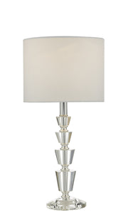 Dar Kody KOD4208 Table Lamp In Crystal & Polished Chrome Finish Complete With White Shade