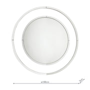 Laura Ashley LA3664580-Q Evie Large Round Mirror With Clear Glass Border & Mirrored Trim