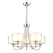 Laura Ashley LA3703637-Q Southwell Polished Nickel 5 Light Chandelier Complete With Opal Glasses