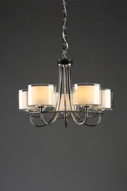 Laura Ashley LA3703637-Q Southwell Polished Nickel 5 Light Chandelier Complete With Opal Glasses