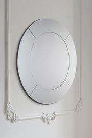 Laura Ashley LA3704789-Q Gatsby Round Mirror With Bevelled Detail Edging