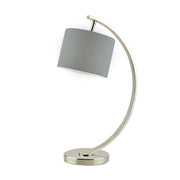 Laura Ashley LA3714977-Q Noah Polished Nickel Table Lamp Complete With Grey Faux Silk Shade