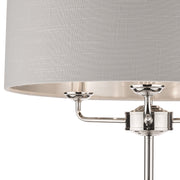 Laura Ashley LA3718280-Q Sorrento Polished Nickel 3 Light Floor Lamp Complete With Silver Linen Shade And Switch