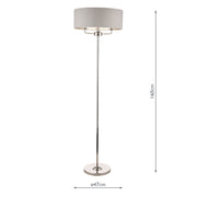 Laura Ashley LA3718280-Q Sorrento Polished Nickel 3 Light Floor Lamp Complete With Silver Linen Shade And Switch