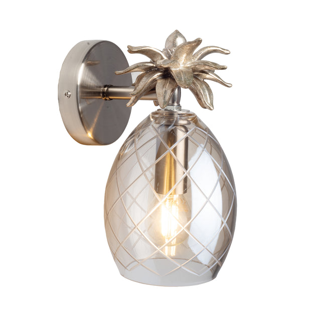 Laura Ashley LA3724623-Q Pineapple Cream Gold Wall Light With Champagne Glass