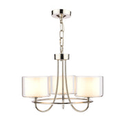 Laura Ashley LA3724943-Q Southwell Polished Nickel 3 Light Chandelier Complete With Opal Glasses