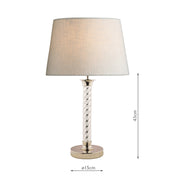 Laura Ashley LA3724945-Q Louis Polished Nickel & Twisted Glass Table Lamp - Base Only