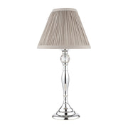 Laura Ashley LA3724959-Q Ellis Polished Chrome & Crystal Table Lamp Complete With Grey Cotton Shade