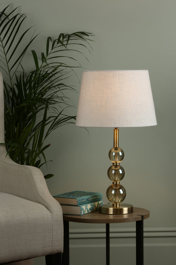 Laura Ashley LA3730934-Q Selby Antique Brass & Amber Glass Large Table Lamp - Base Only