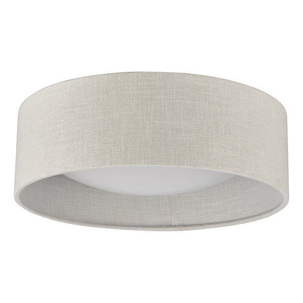 Laura Ashley Bacall 2 Light Flush Ceiling Light With Silver Linen Shade