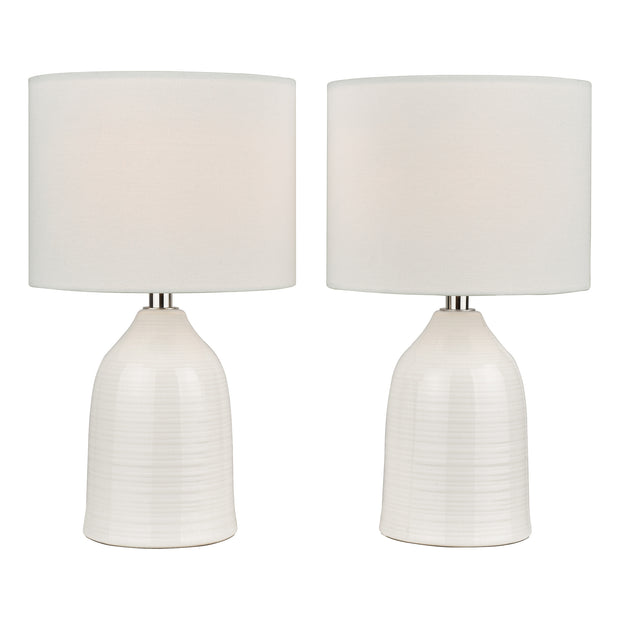 Laura Ashley Penny Cream Table Lamp With Ivory Shade (Twin Pack)