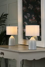 Laura Ashley Penny Cream Table Lamp With Ivory Shade (Twin Pack)