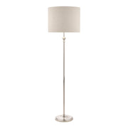 Laura Ashley Highgrove Polished Nickel Floor Lamp Complete With Natural Shade
