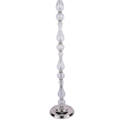 Laura Ashley Bradshaw Polished Nickel Floor Lamp With Ribbed Glass And Grey Shade - LA3756203-Q