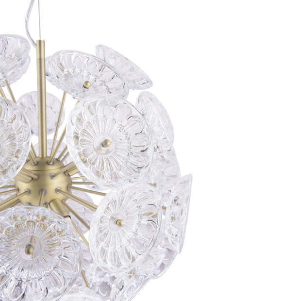Laura Ashley Elwick 6 Light Antique Brass Pendant Complete With Textured Glass - LA3756208-Q
