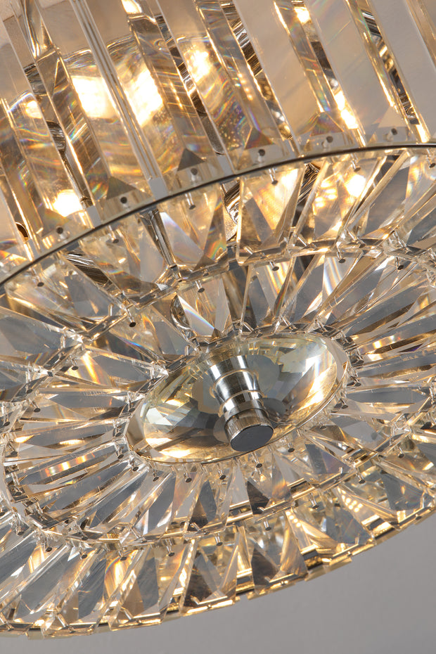 Laura Ashley Fernhurst 3 Light Flush Crystal Ceiling Light In Polished Chrome - LA3756211-Q