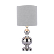 Laura Ashley Mancot Touch Table Lamp In Polished Nickel Complete With Ivory Linen Shade - LA3756216-Q