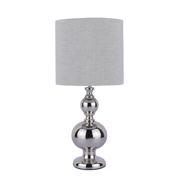 Laura Ashley Mancot Touch Table Lamp In Polished Nickel Complete With Ivory Linen Shade - LA3756216-Q