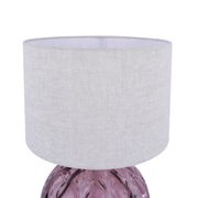 Laura Ashley Elderdale Table Lamp With Pink Glass And Polished Chrome Metalwork Complete With Grey Shade - LA3756224-Q