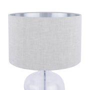 Laura Ashley Ockley Touch Table Lamp In Polished Chrome Complete With Clear Glass And Shade With Metcallic Inner - LA3756233-Q