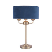 Laura Ashley Sorrento Table Lamp Antique Brass With Blue Shade