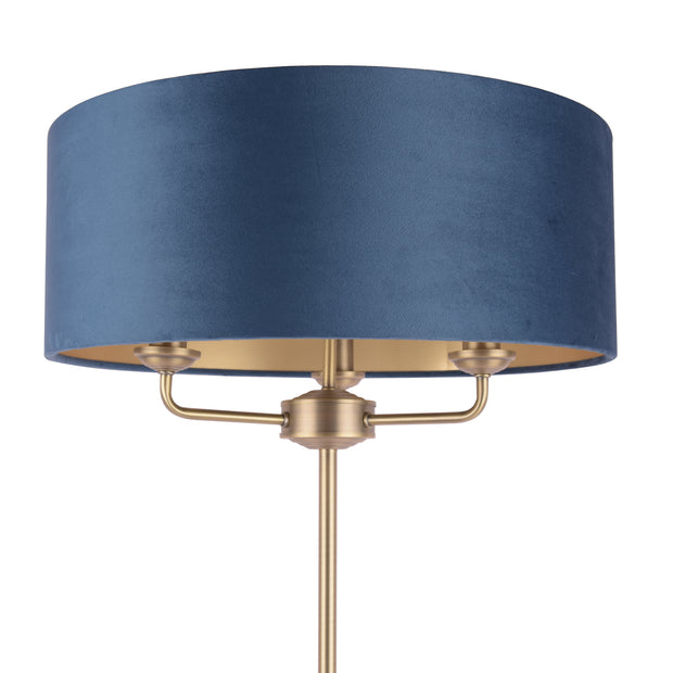 Laura Ashley Sorrento Floor Lamp Antique Brass With Blue Shade