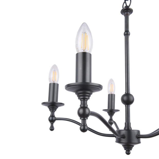 Laura Ashley Ludchurch 5 Light Chandelier In Industrial Black - Fitting Only - LA3756240-Q