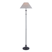 Laura Ashley Ludchurch Floor Lamp In Industrial Black Complete With Linen Shade - LA3756241-Q