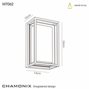 Mantra Chamonix Rectangular LED Exterior Wall Light Dark Grey - 3000K, IP65