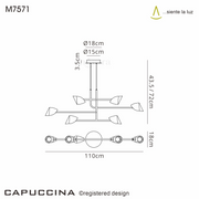 Mantra Capuccina LED 6 Light Linear Pendant White - 3000K