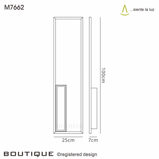 Mantra Boutique Large LED Rectangular Wall Light White - 3000K