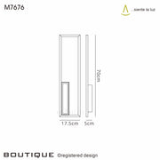 Mantra Boutique Medium LED Rectangular Wall Light Black - 3000K