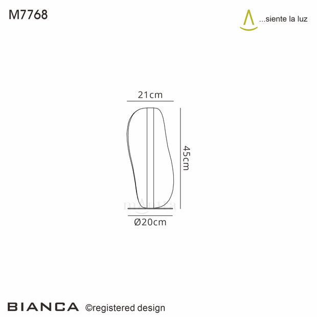 Mantra Bianca Crackled Acrylic Effect Large LED Table Lamp White - 3000K
